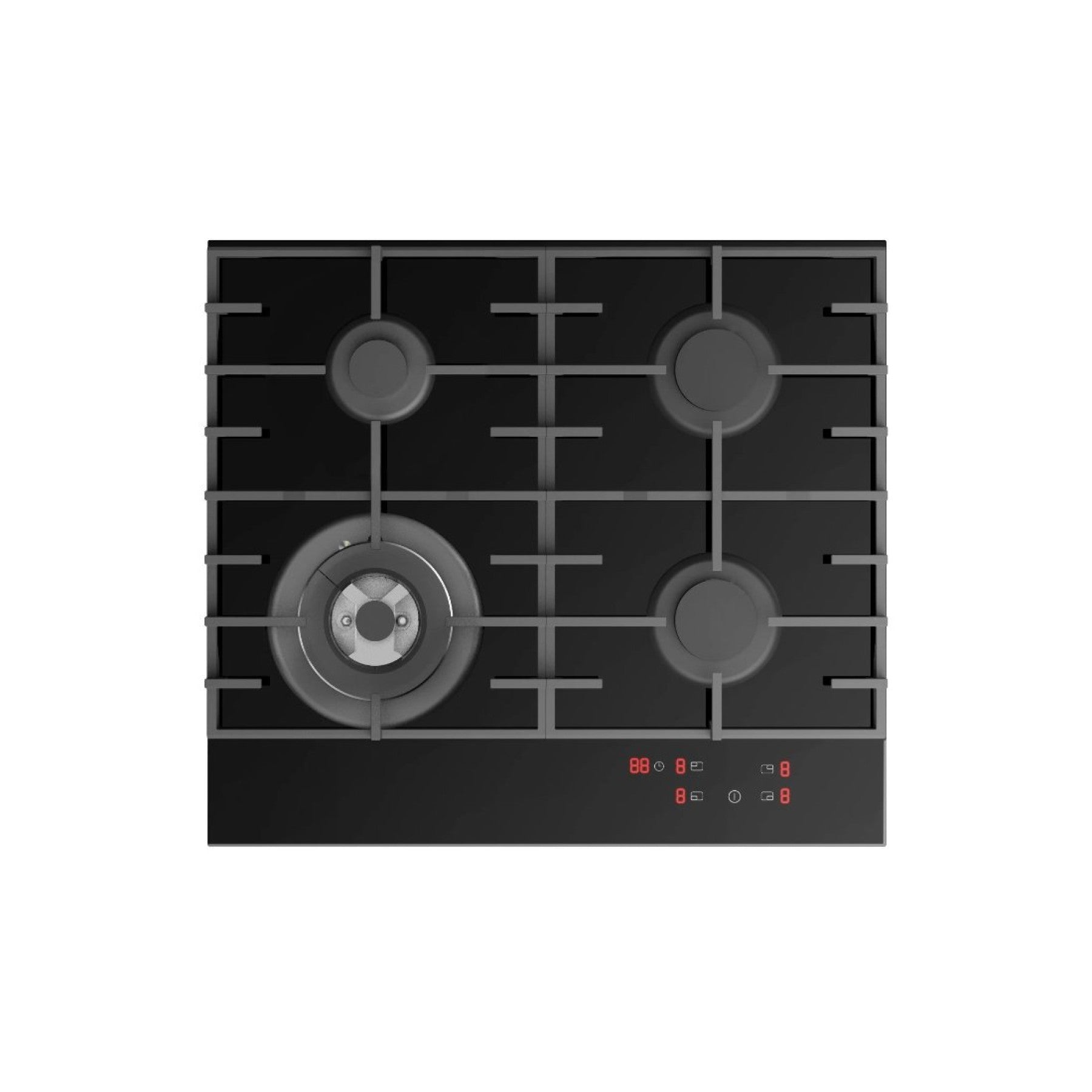 Cooktop a Gás Cuisinart Arkton Advanced 4 Bocas Vidro Preto Painel Digital 58cm